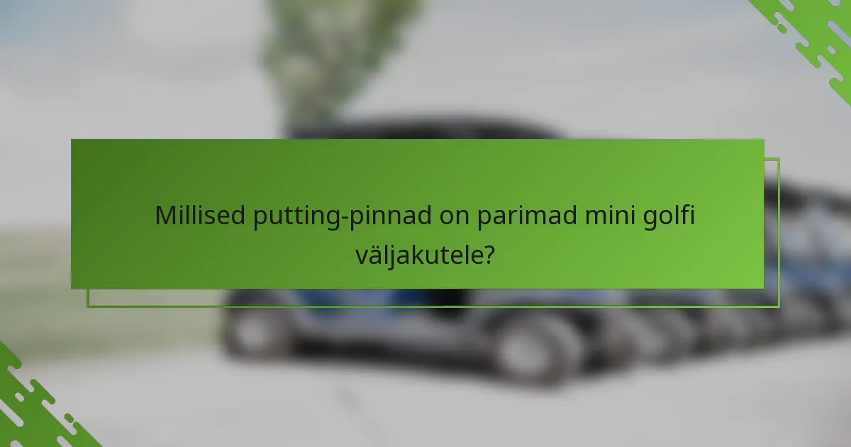 Millised putting-pinnad on parimad mini golfi väljakutele?
